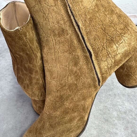 AGL Embossed Suede Block Heel Zip Ankle Boots Italy 36.5 - Picture 6 of 12